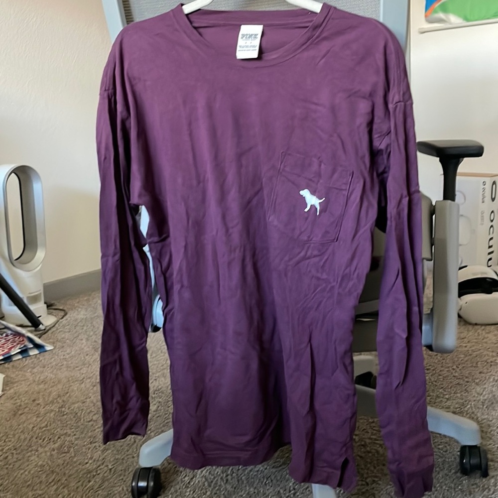 Pink Victoria’s Secret maroon long sleeve top